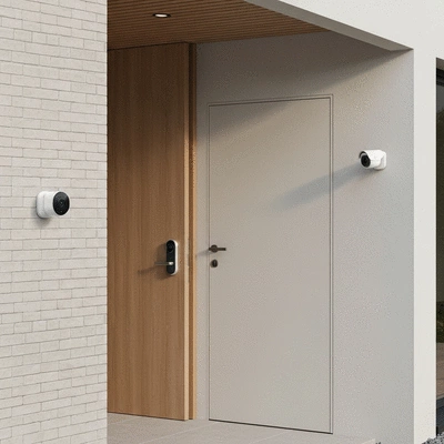 Modern home with integrated smart security system