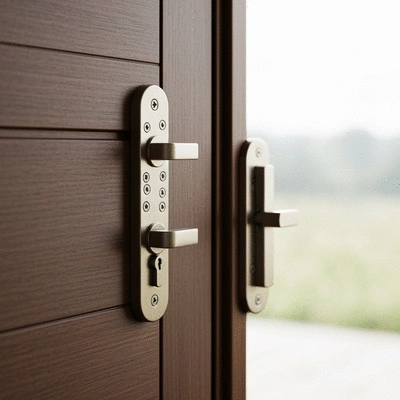 Illustration comparative de serrures multipoints et traditionnelles, mettant en évidence les points de verrouillage multiples