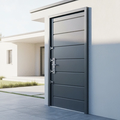 Modern armoured door with multi-point lock system
